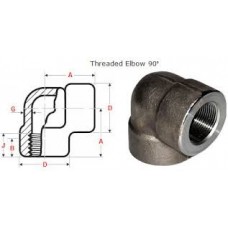 CODO 90º 2.1/2" SERIE 2000 ROSCA BSPT ACERO AL CARBONO FORJADO