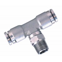 RACORD INSTANTANEO TEE ACERO INOXIDABLE 1/4" X 4MM PARA CO2 y OTROS