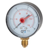 MANÓMETRO ROJO Ø63.SALIDA INFERIOR ROSCA BSP 0-25 GENEBRE 3825 025